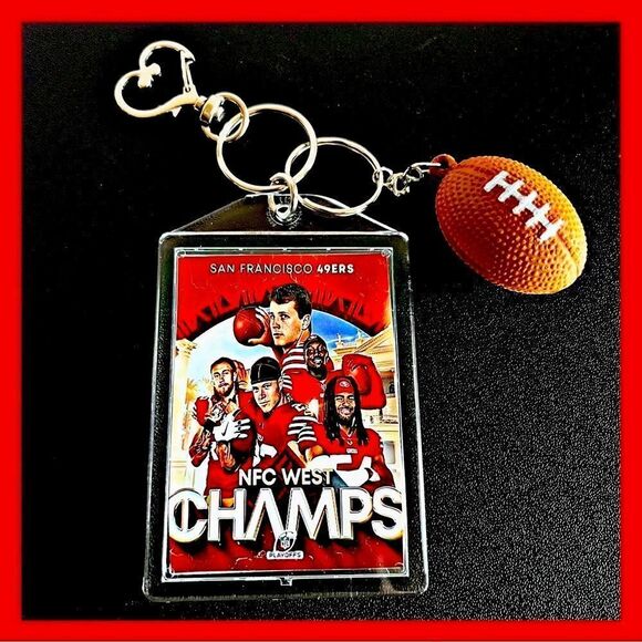 🏈 NWT. NWC West Champs. SF 49ers Football Keychain. Perfect gift. - Picture 1 of 9